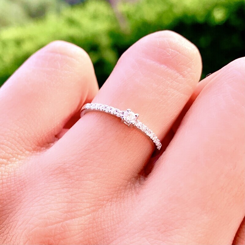 Small Pave Set Diamond Ring