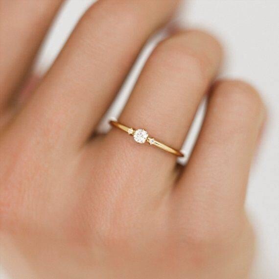 Small Three Diamonds Ring