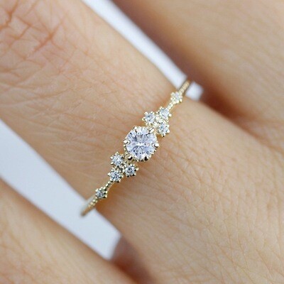 Millgrain Set Diamond Ring