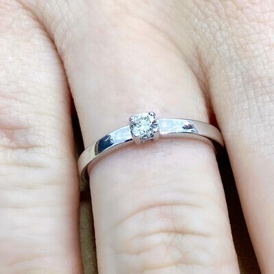 Four Prongs 0.12 ct Diamond Ring