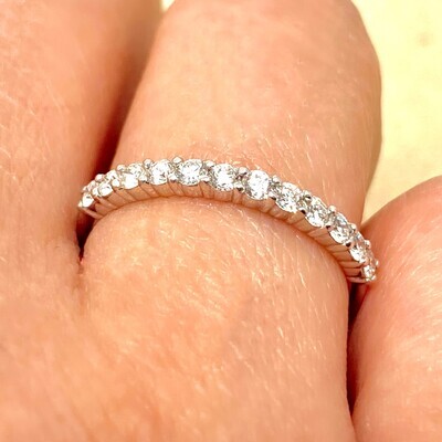2.2 mm Half Eternity Diamond Ring