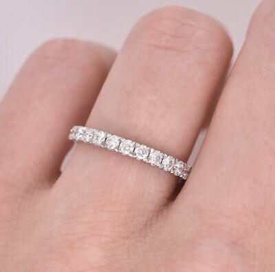 2.7 mm Four Prongs Half Eternity Diamond Ring