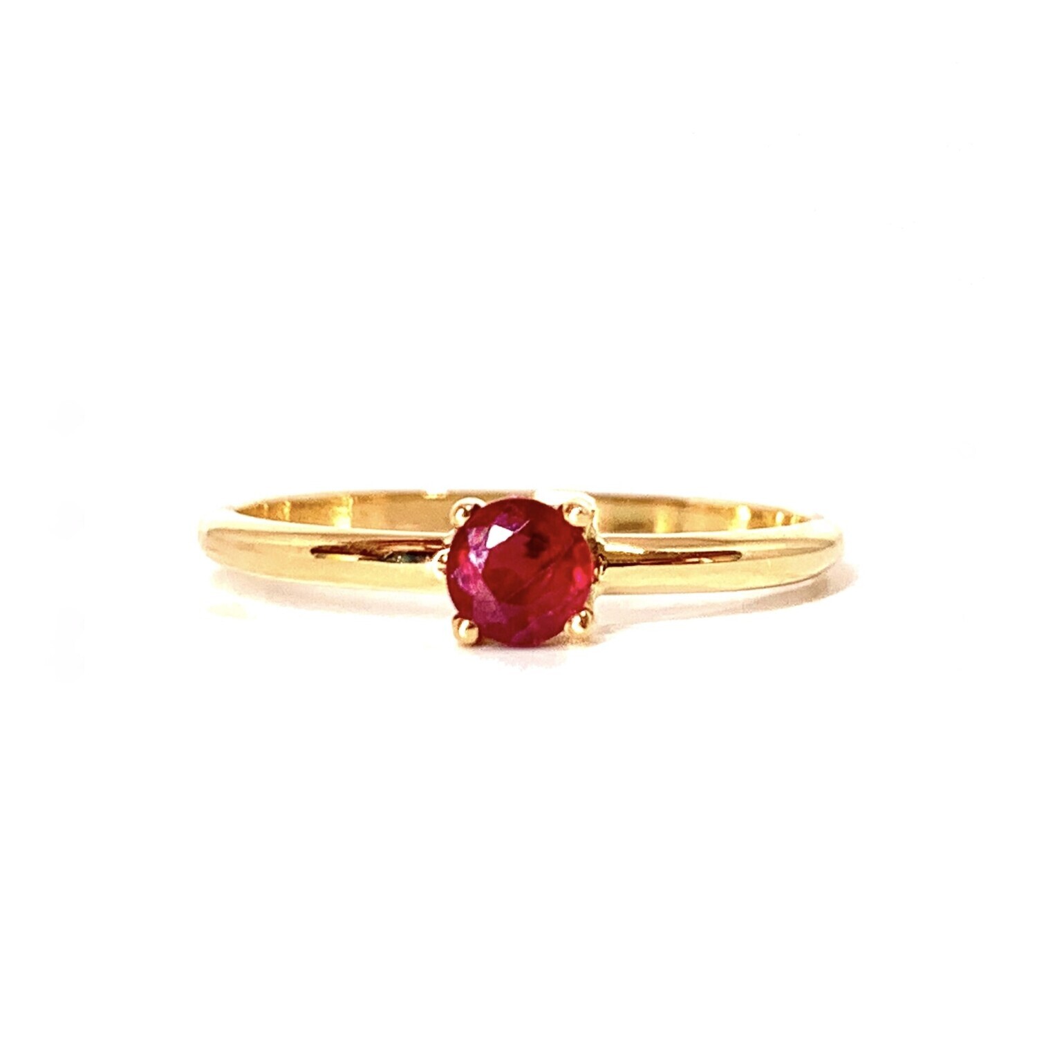 Round 0.28 ct Ruby, Four Prongs Ring