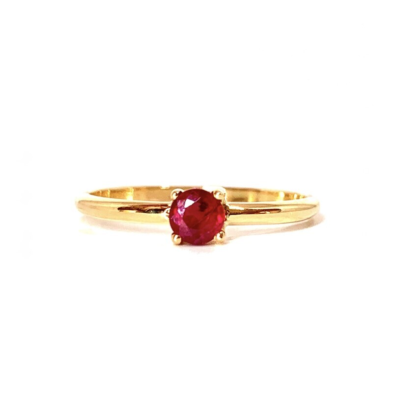 Round 0.28 ct Ruby, Four Prongs Ring