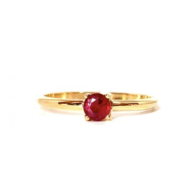 Round 0.28 ct Ruby, Four Prongs Ring