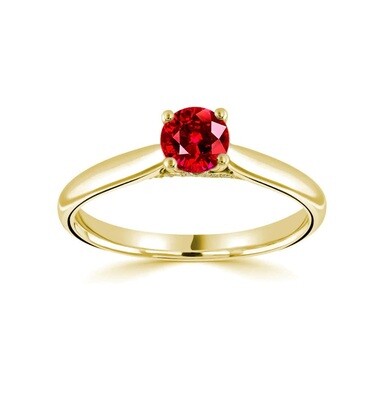 Round 0.4 ct Vivid Red Ruby Ring