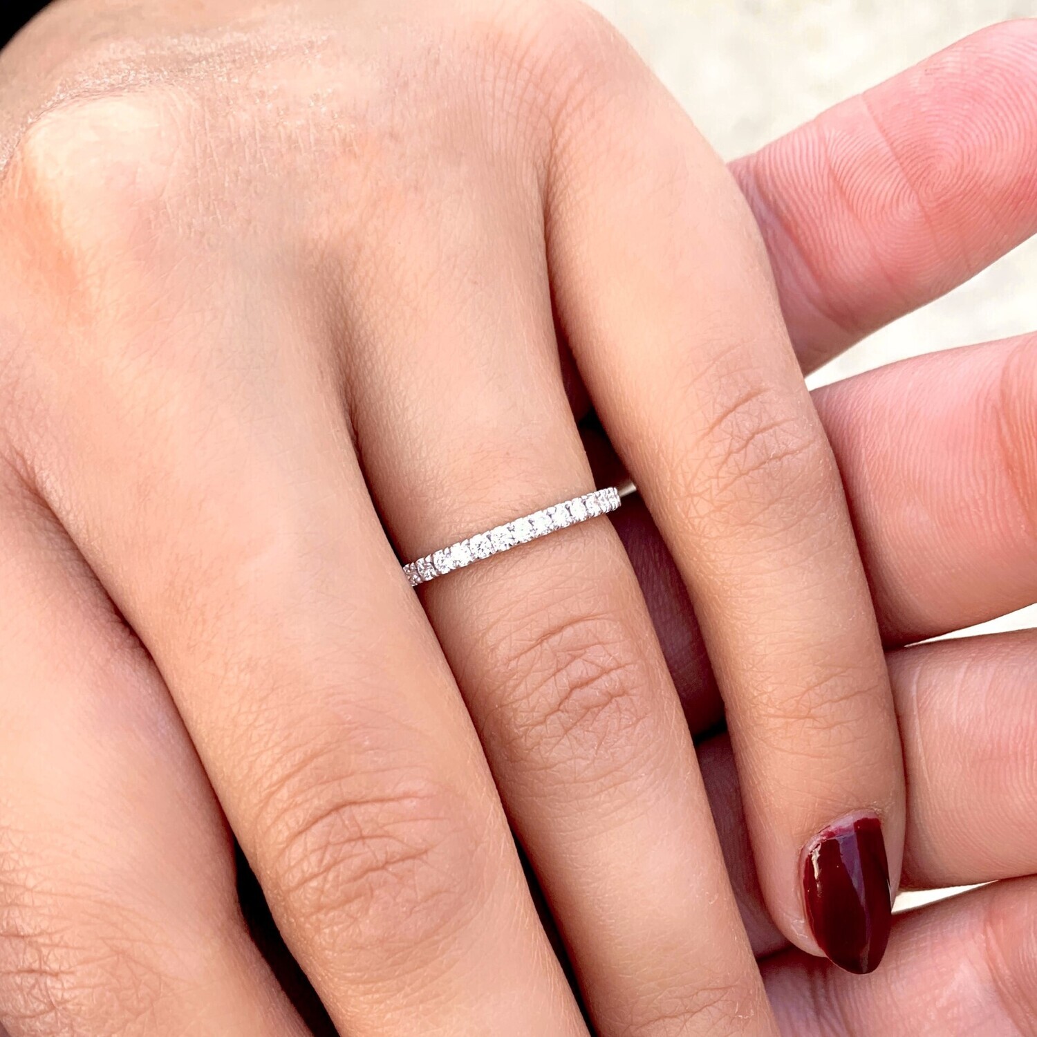 1.8 mm Half Eternity Diamond Ring