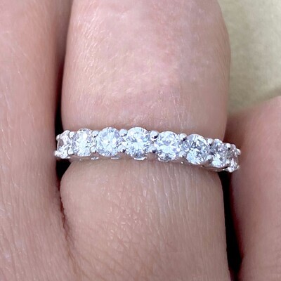 3.3 mm Half Eternity Diamond Ring