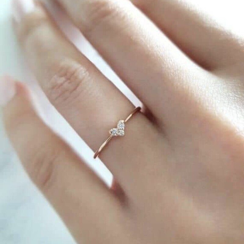 Small Heart Diamond Ring