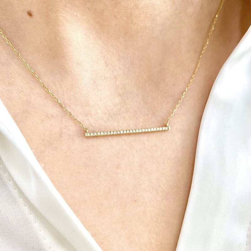 1.5 mm Bar Diamond Necklace