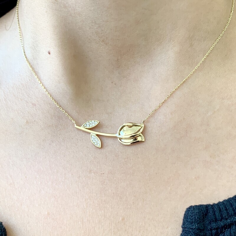 Lotus Diamond Necklace