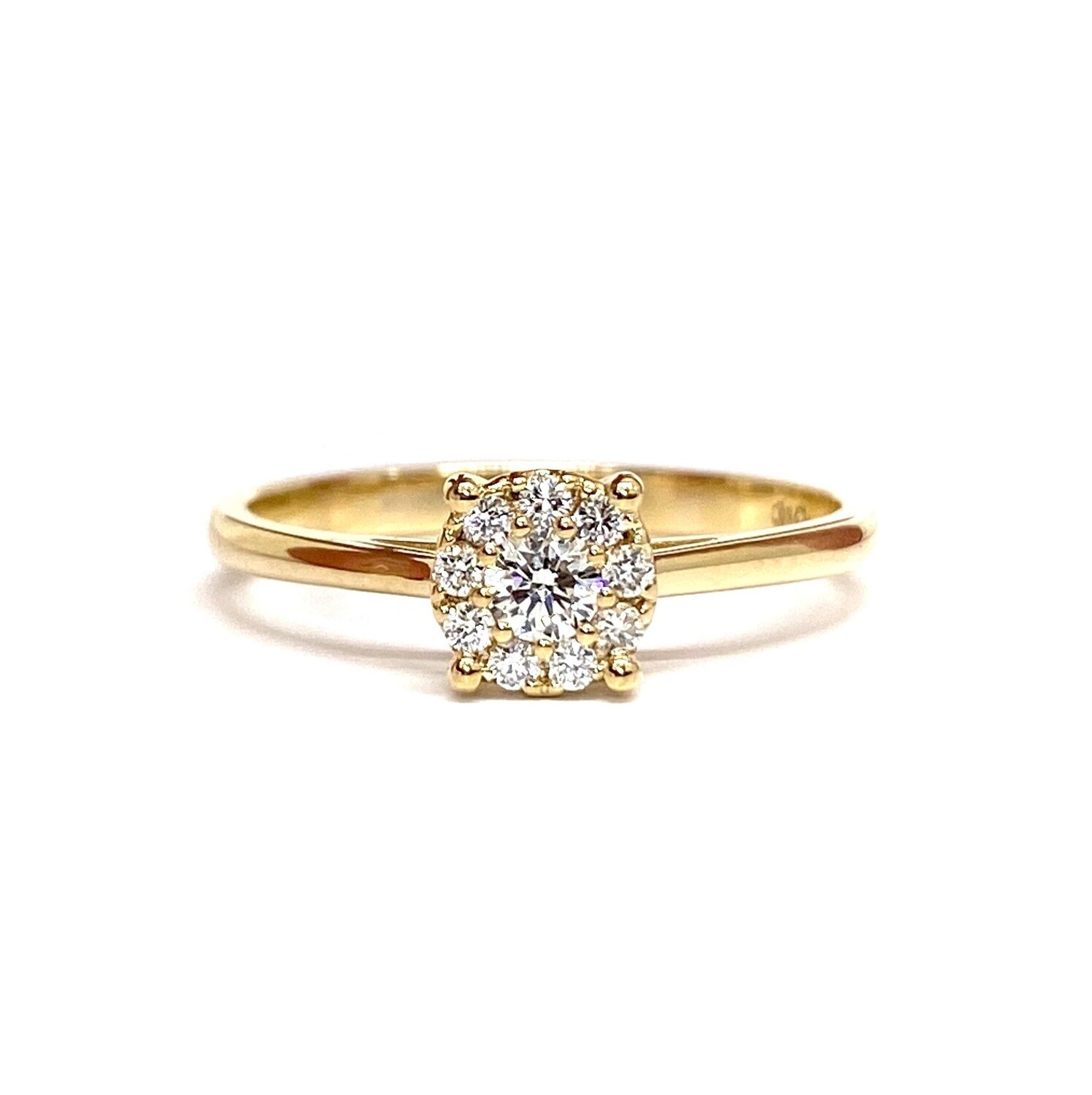 Small Halo Diamond Engagement Ring