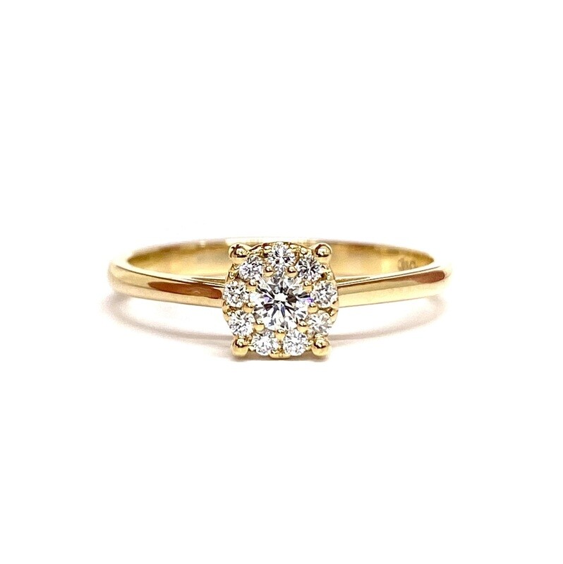Small Halo Diamond Engagement Ring