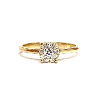 Small Halo Diamond Engagement Ring