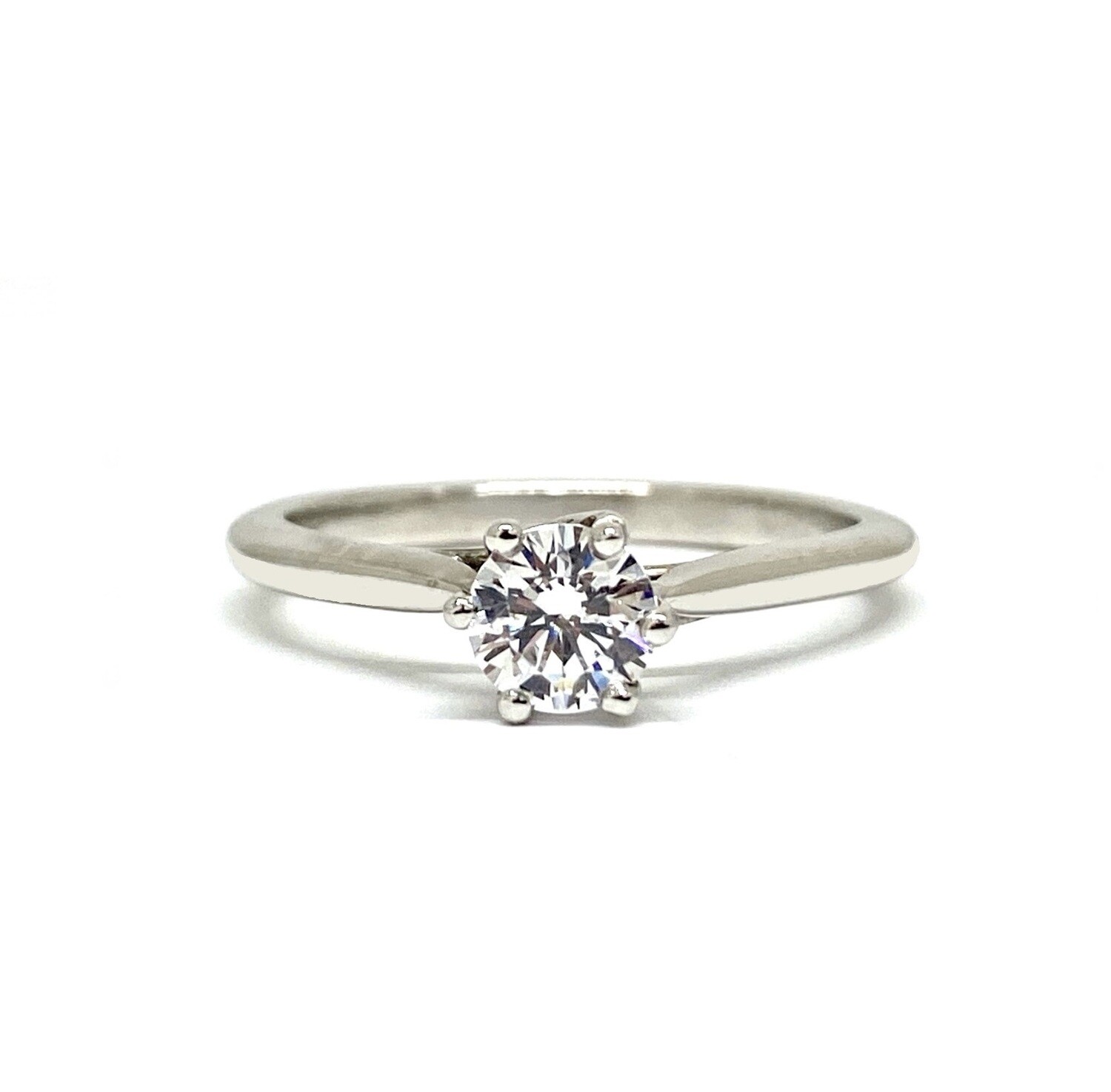 GIA Certified Six Prongs 0.5 ct Diamond Engagement Ring