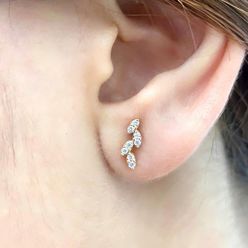 Multi Leaves Diamond Earrings