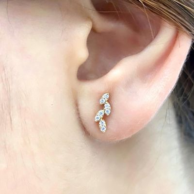 Multi Leaves Diamond Earrings
