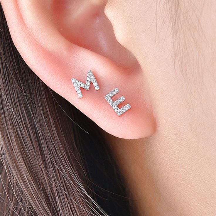 Letter Diamond Earrings