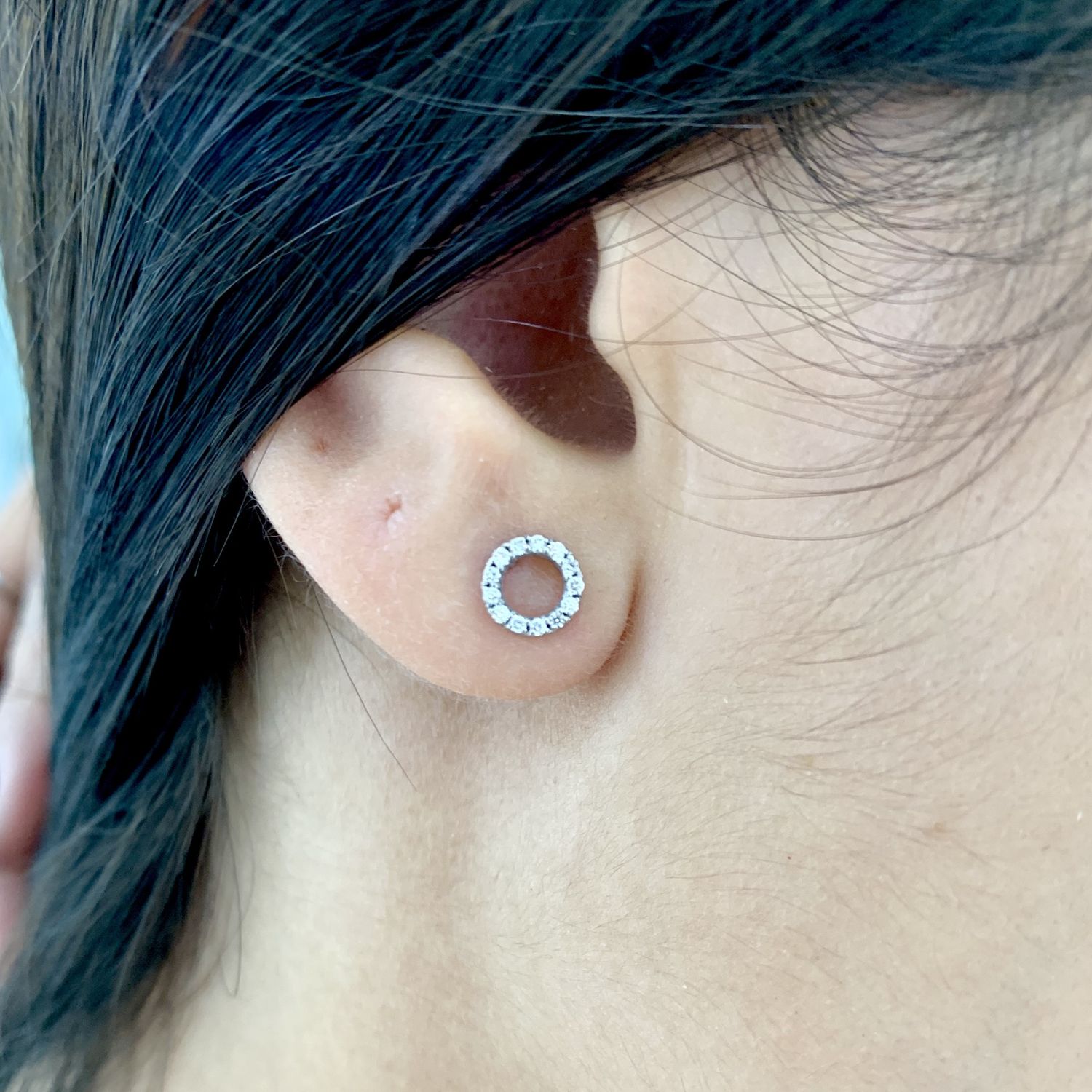 Small Circle Diamond Earrings