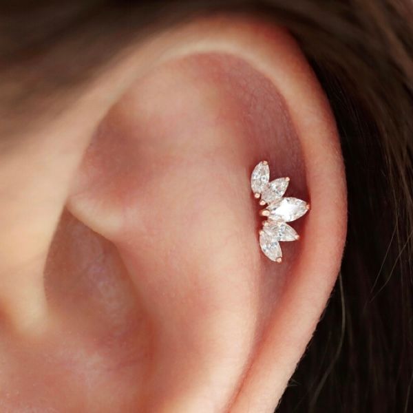 Five Marquise Diamond Earrings