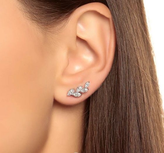 Multi Leaves Marquise Diamond Earrings