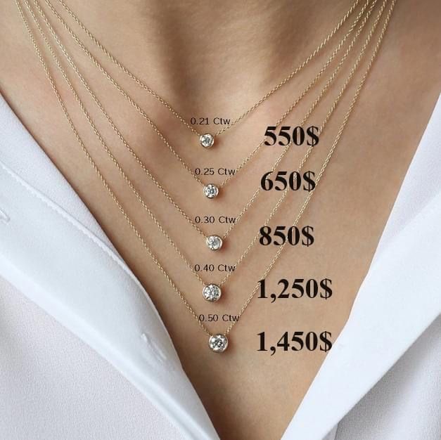 Bezel Single Diamond Necklace