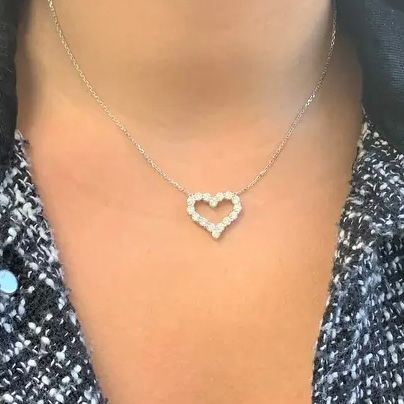 3 mm Heart Shaped Diamond Necklace