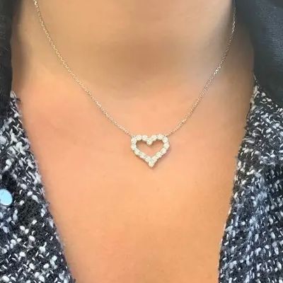 3 mm Heart Shaped Diamond Necklace