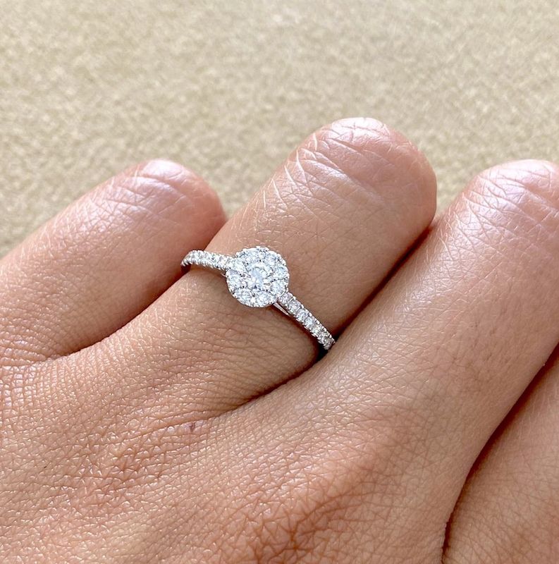 &quot;Angel&quot;, Small Full Halo Diamond Ring