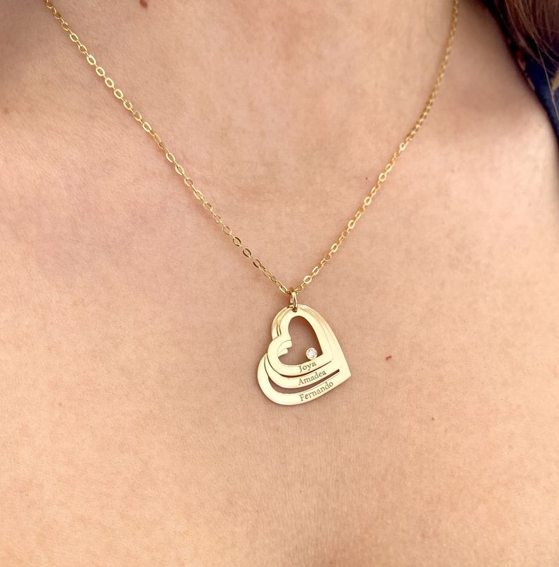 Multi Heart Stone Necklace main image 1