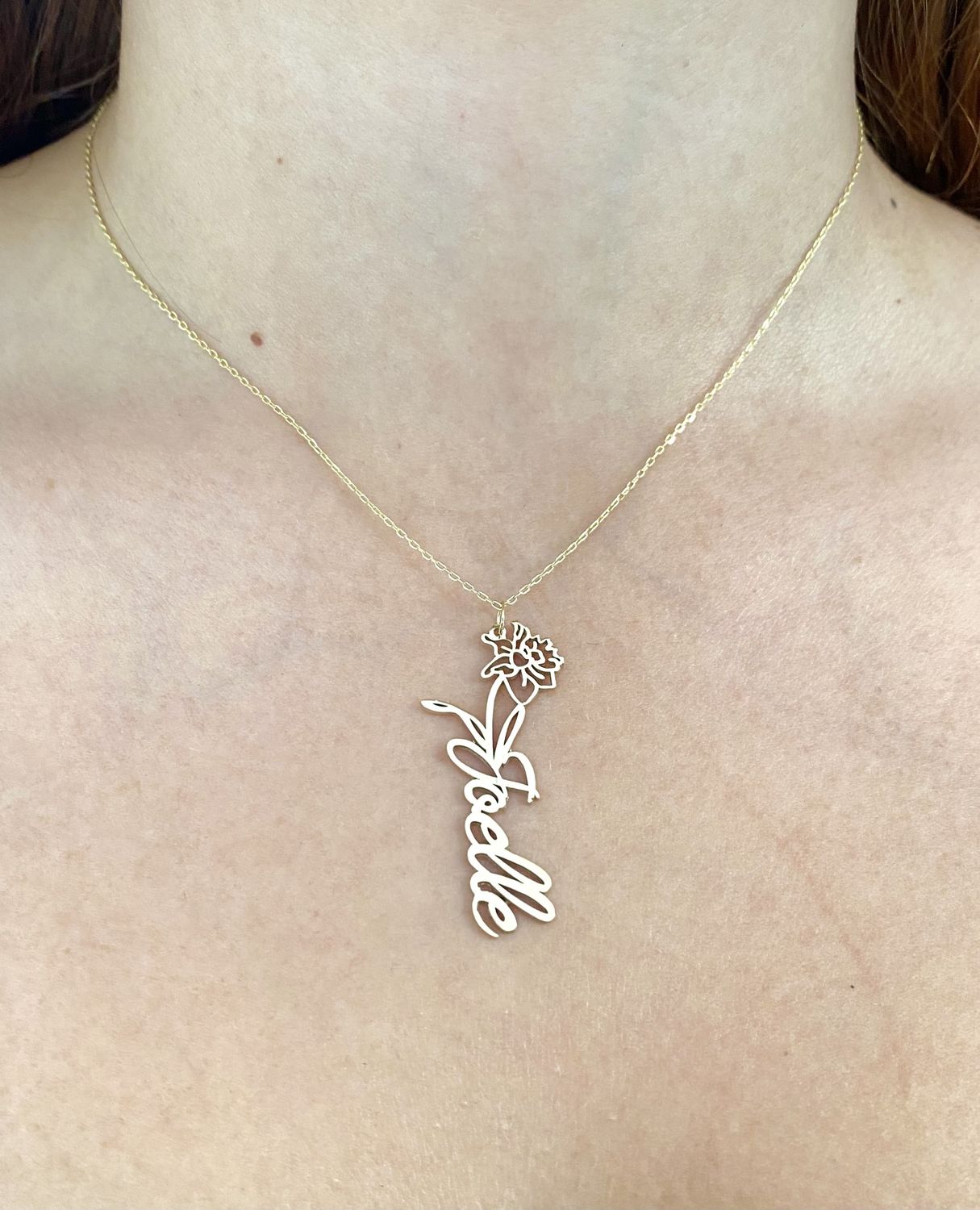 Personalized Name Flower Necklace