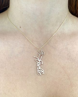 Personalized Name Flower Necklace