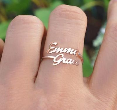 Two Name Personalised Ring