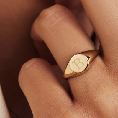 Customised Small Signet Letter Ring