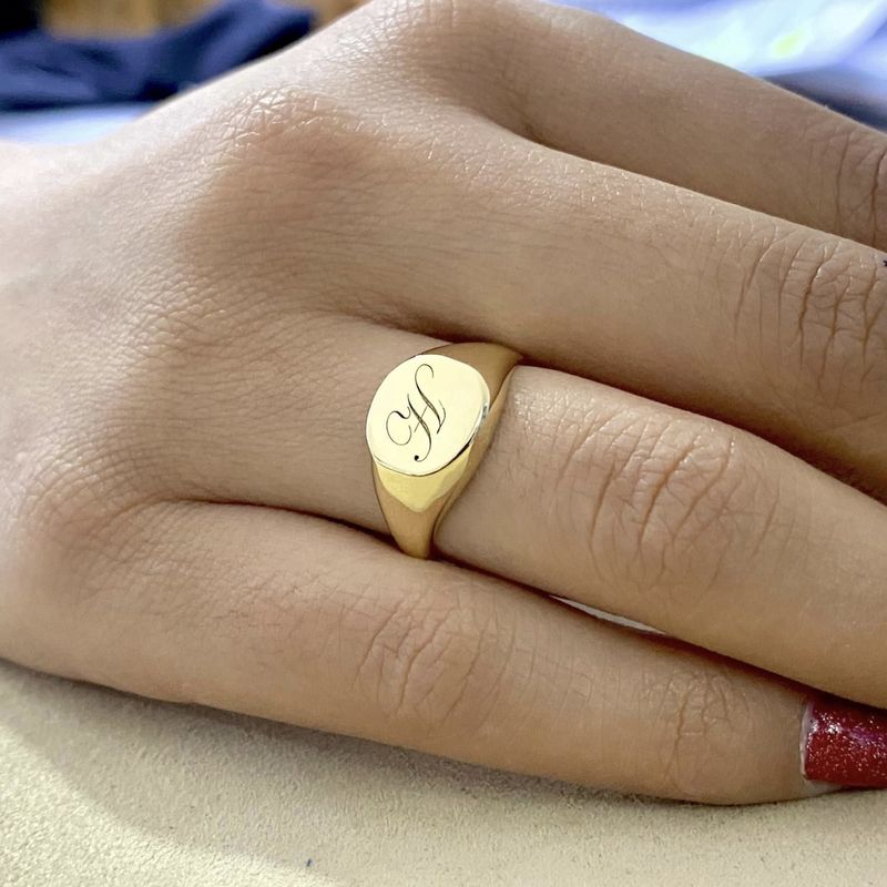 Customised Medium Size Signet Letter Ring