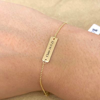 Small Personalized Plaque Kid Bracelet