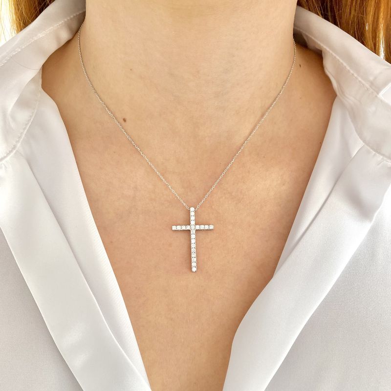 3 cm Cross Diamond Necklace