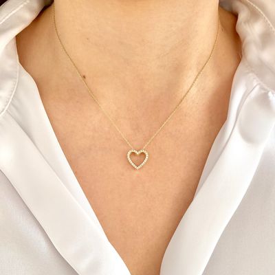 Heart Shaped Diamond Necklace