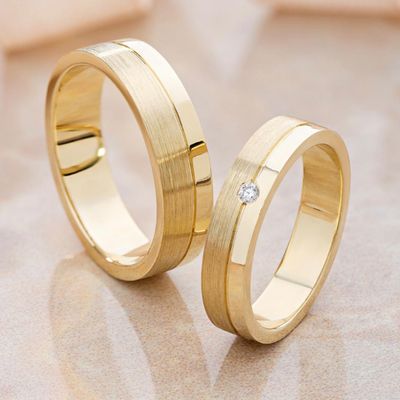 Half Shinny, Half Matt Wedding Bands