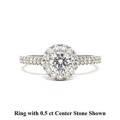 GIA Certified 0.3 ct to 1 ct Full Halo Diamond Engagement Ring