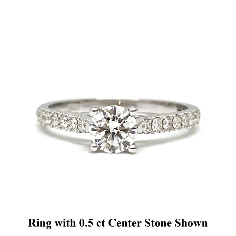 GIA Certified 0.3 ct to 1.5 ct Pave Diamond Engagement Ring