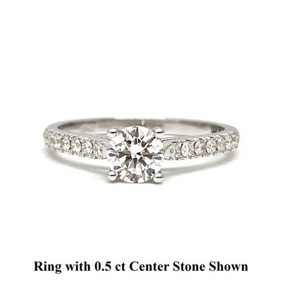 GIA Certified 0.3 ct to 1.5 ct Pave Diamond Engagement Ring