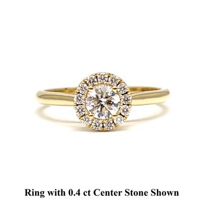 GIA Certified 0.3 ct to 1.5 ct Halo Diamond Engagement Ring