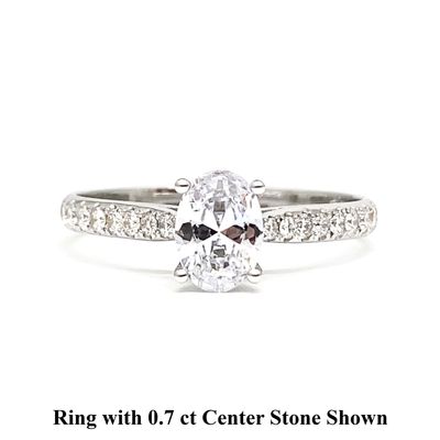 GIA Certified Oval 0.3 ct to 1 ct Pave Diamond Engagement Ring