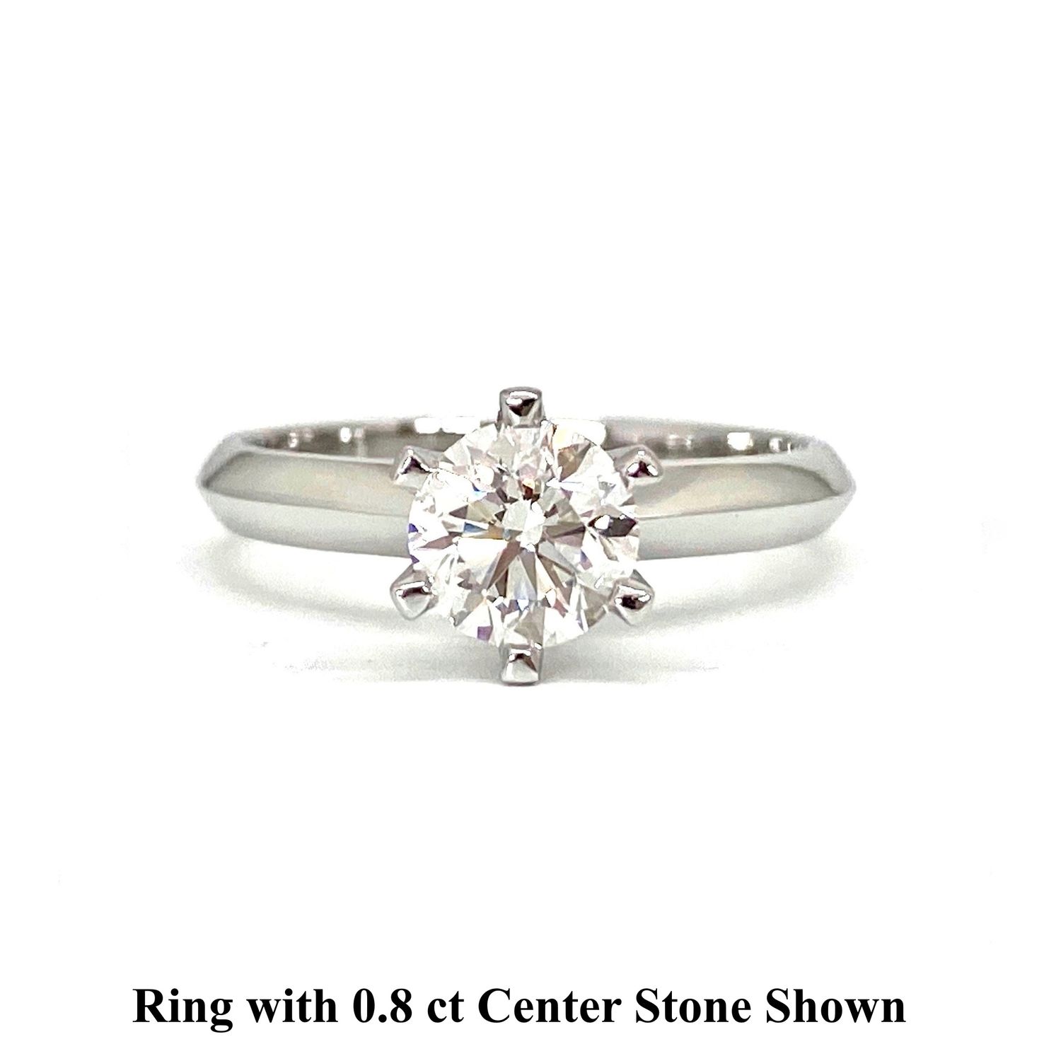 GIA Certified Six Prongs 0.3 ct to 1 ct Diamond Engagement Ring
