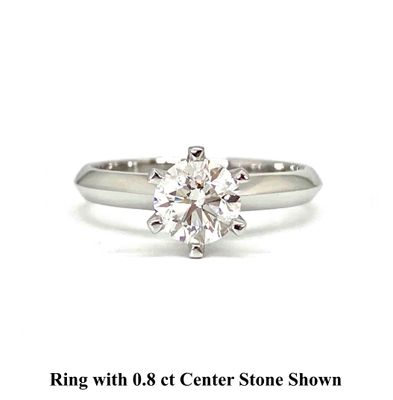 GIA Certified Six Prongs 0.3 ct to 1 ct Diamond Engagement Ring