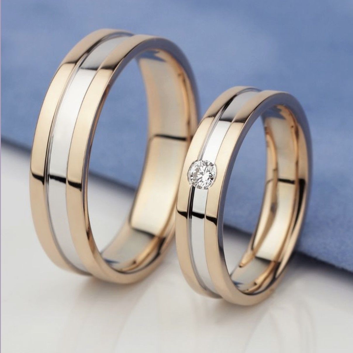 River Diamond Wedding Bands