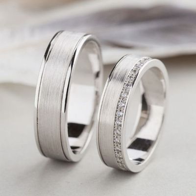 Matt with Walls Diamond Wedding Bands