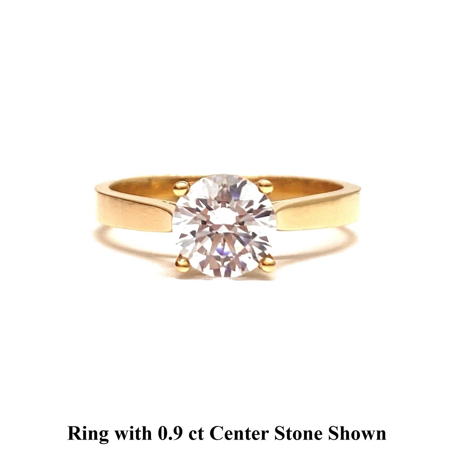 GIA Certified 0.3 ct to 0.9 ct, Four Prongs, Flat Band, Diamond Engagement Ring