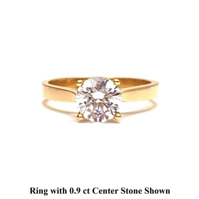 GIA Certified 0.3 ct to 0.9 ct, Four Prongs, Flat Band, Diamond Engagement Ring